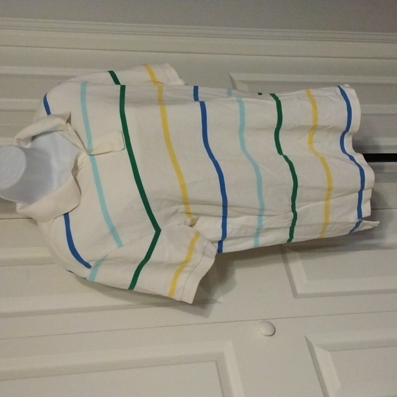 J. Crew, M and white with multi color strips - Picture 2 of 2